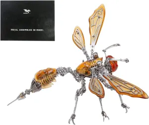 LED Lights, 420 PCS DIY Assembly Puzzle none receptor homeland for Adults, Ages 16  3D Metal Puzzle Wasp Model Kit with 