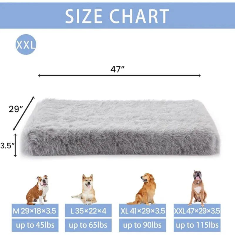 LFC PETS Deluxe Plush Fluffy Calming Dog Bed for Large Dogs, Orthopedic Dog Bed with Waterproof Removable Cover, Self-Warming Washable Dog Bed with Nonslip Bottom