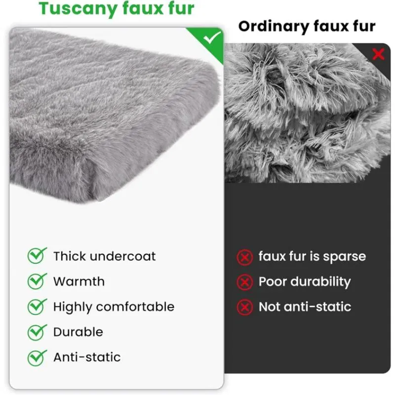 LFC PETS Deluxe Plush Fluffy Calming Dog Bed for Large Dogs, Orthopedic Dog Bed with Waterproof Removable Cover, Self-Warming Washable Dog Bed with Nonslip Bottom