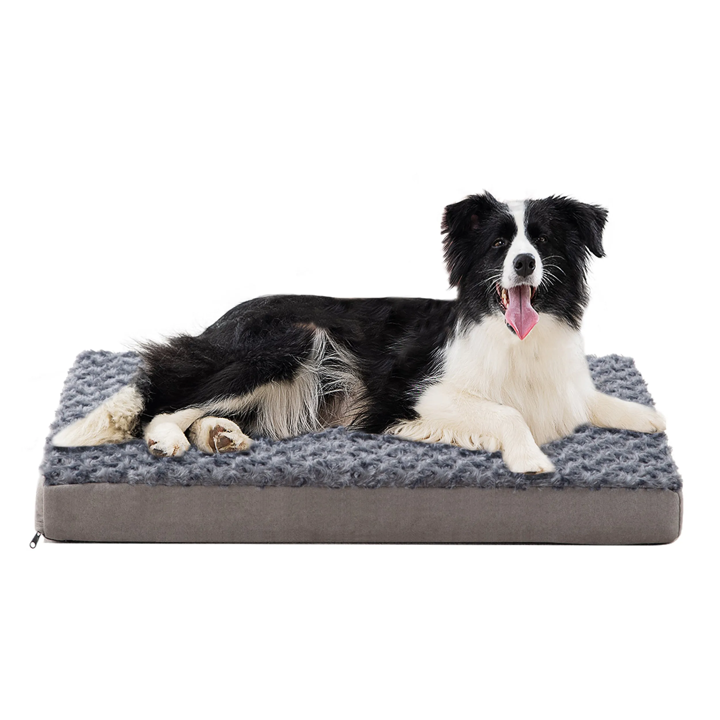 LFC PETS Plush Memory Foam Orthopedic Dog Bed for Medium, Large Dogs with Cooling Gel, Washable Dog Crate Mat, Removable Cover & Waterproof Lining