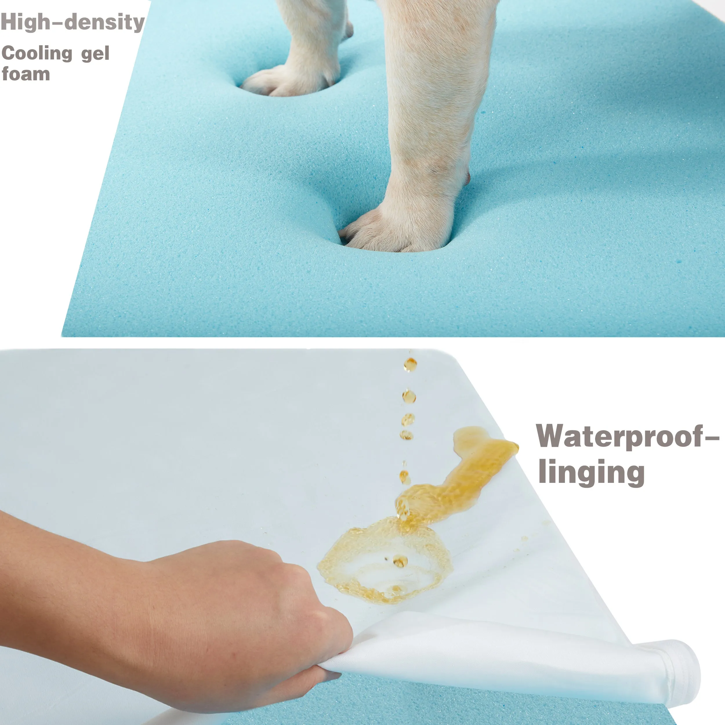 LFC PETS Plush Memory Foam Orthopedic Dog Bed for Medium, Large Dogs with Cooling Gel, Washable Dog Crate Mat, Removable Cover & Waterproof Lining