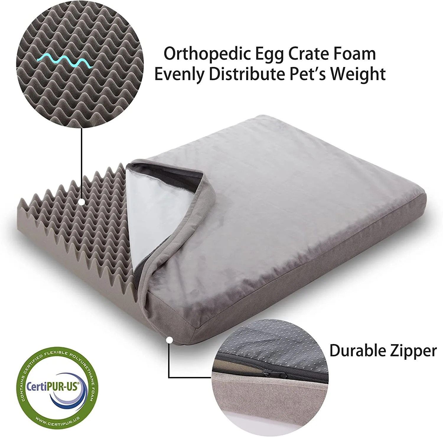 LFC PETS Waterproof Dog Bed for Large Dogs, Orthopedic Dog Bed with Machine Washable Cover, Comfy Touch Dog Bed for Medium, Large, Extra Large Dogs