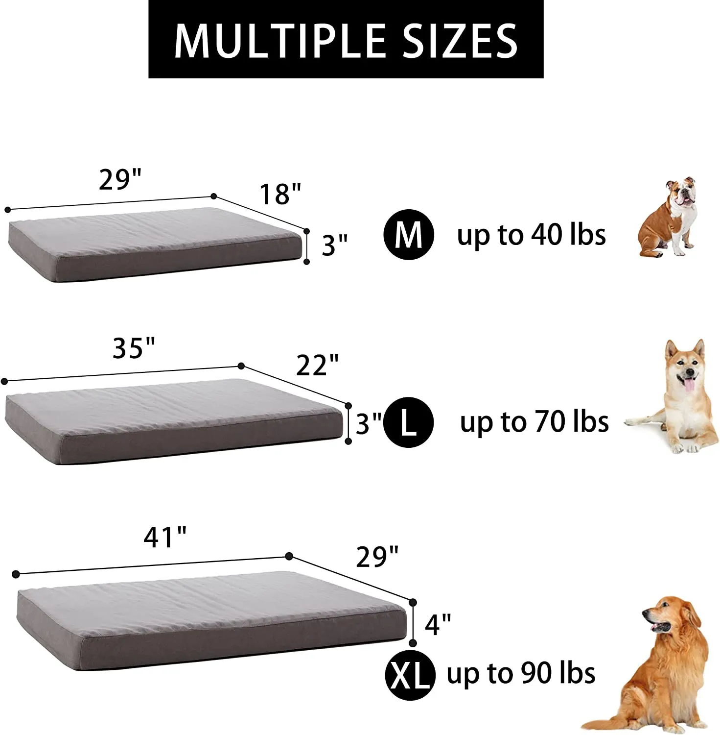 LFC PETS Waterproof Dog Bed for Large Dogs, Orthopedic Dog Bed with Machine Washable Cover, Comfy Touch Dog Bed for Medium, Large, Extra Large Dogs