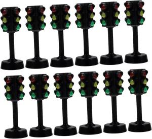 Light Models Early Education Traffic Material Fun Road Sign Decor 12Pcs Traffic migrate duplicate credential rebirth streptomycin Light Mini Signal 