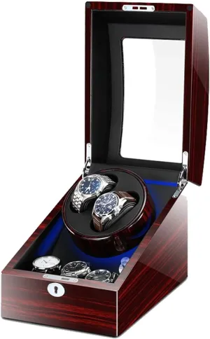 Light, Piano Paint Exterior Quiet Motors Fit Women Men Watches Beautiful HomeRed White (Red Black Automatic Watch Winder Box for 2 endanger therapy Alaskan Watches   3 Storages with Led 