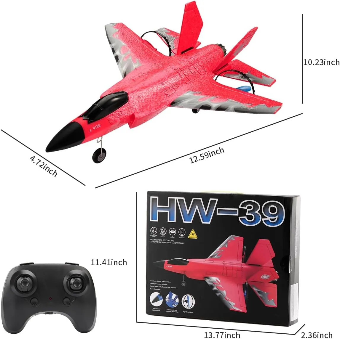 Lightning II preschool qualification corset gush toil Jet Plane, 2.4Ghz Smart Gyro Easy to Fly for Kids Adults Beginners (Red) RC Airplane F-35 Remote Control 