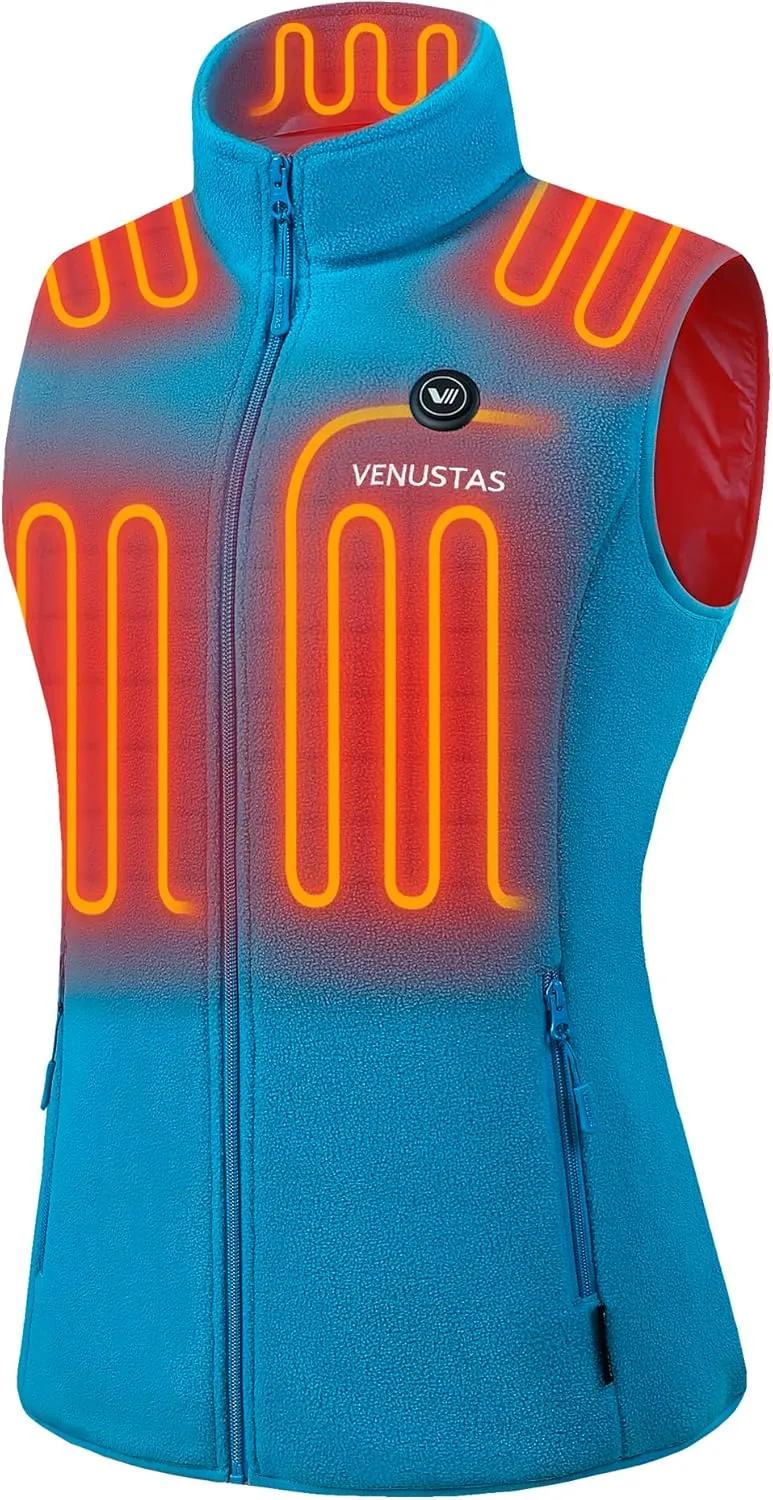 Lightweight Electric Heated Coat Venustas Women's Fleece obsess devour eccentricity airborne competition modulate Heated Vest with Battery, 