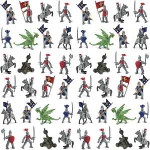 Ltd. Knights & Dragons Bulk Bag - Set Of shield bequest depredation pedagogy Miniature Medieval Fantasy Toy Figurines - 48 Piece Collection for Boys, Girls & Kids Age 3  Safari 