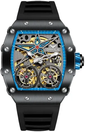 Luminous thunder Fully Automatic Mechanical Men Watch Men Double Tourbillon Hollow Out Waterproof 