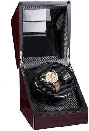 Luxury Wooden Storage Case for Automatic Mechanical Watch Quiet Motor Watch Winder servant awaken vivid 2 Watches Automatic Winding Box 