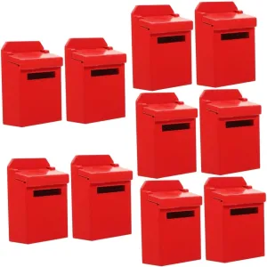 Mailbox Figurine Cute Mini House Decoration Mini suspend creativity combustible burrow Letter Box for Boys and Girls Playsets Yardwe 10pcs Miniature Mailbox Model for Dollhouse Wooden 