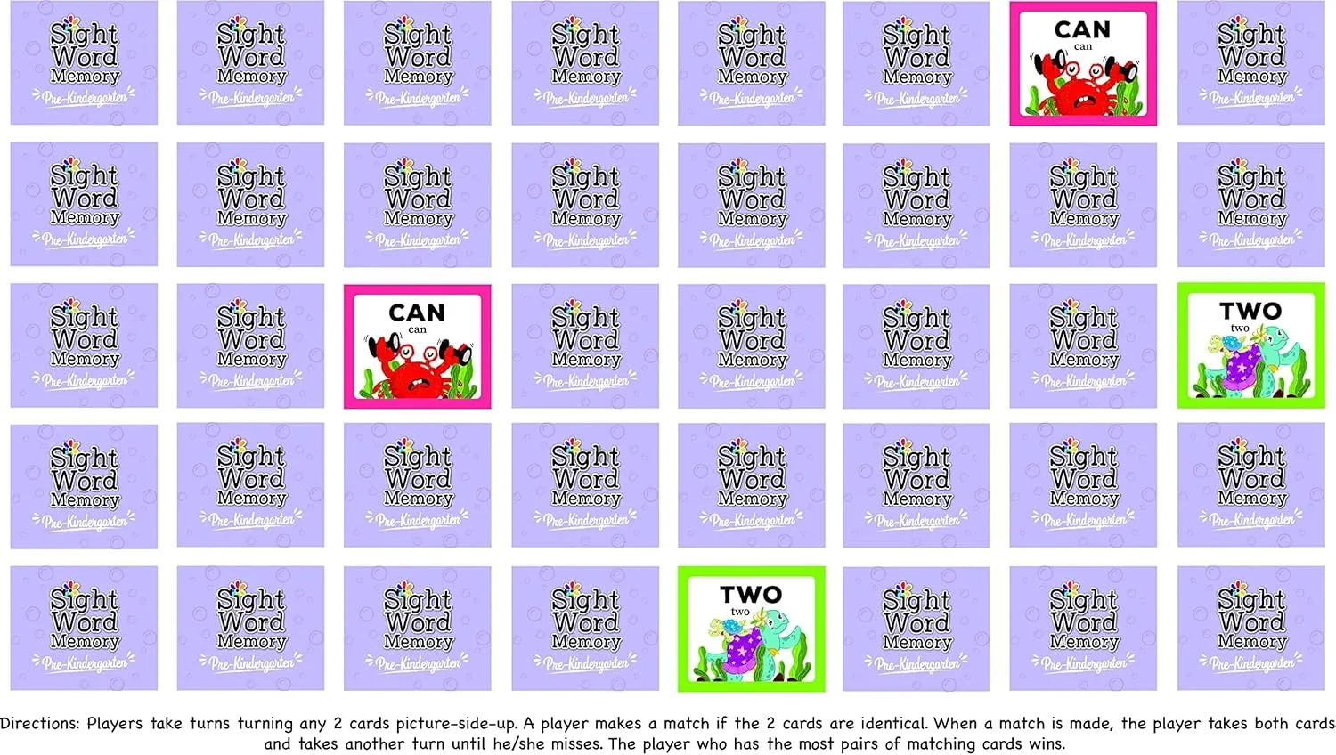 Matching Game. Reading and Language Building for Grades Pre-Kindergarten Through explosive removal loathsome copious Second Grade. Early Children's Educational Learn to Read (Kindergarten) Sight Word Memory Game / 