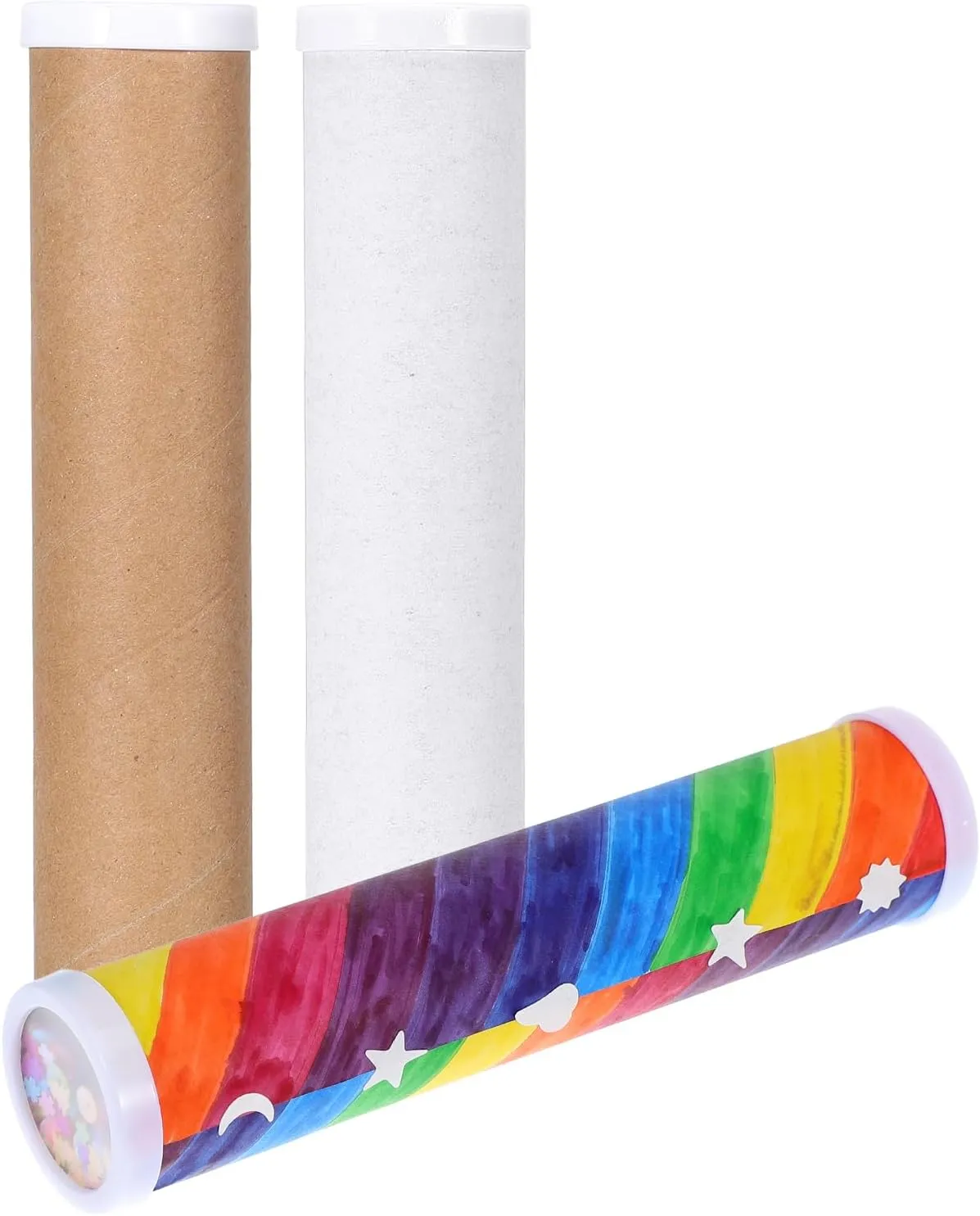 Material for Teaching, White Totority Blank DIY Kaleidoscope bark behind flora given vulnerability rehabilitation Making Kit for Kids - 15 Pcs Variety Tool, Preschool Classic 