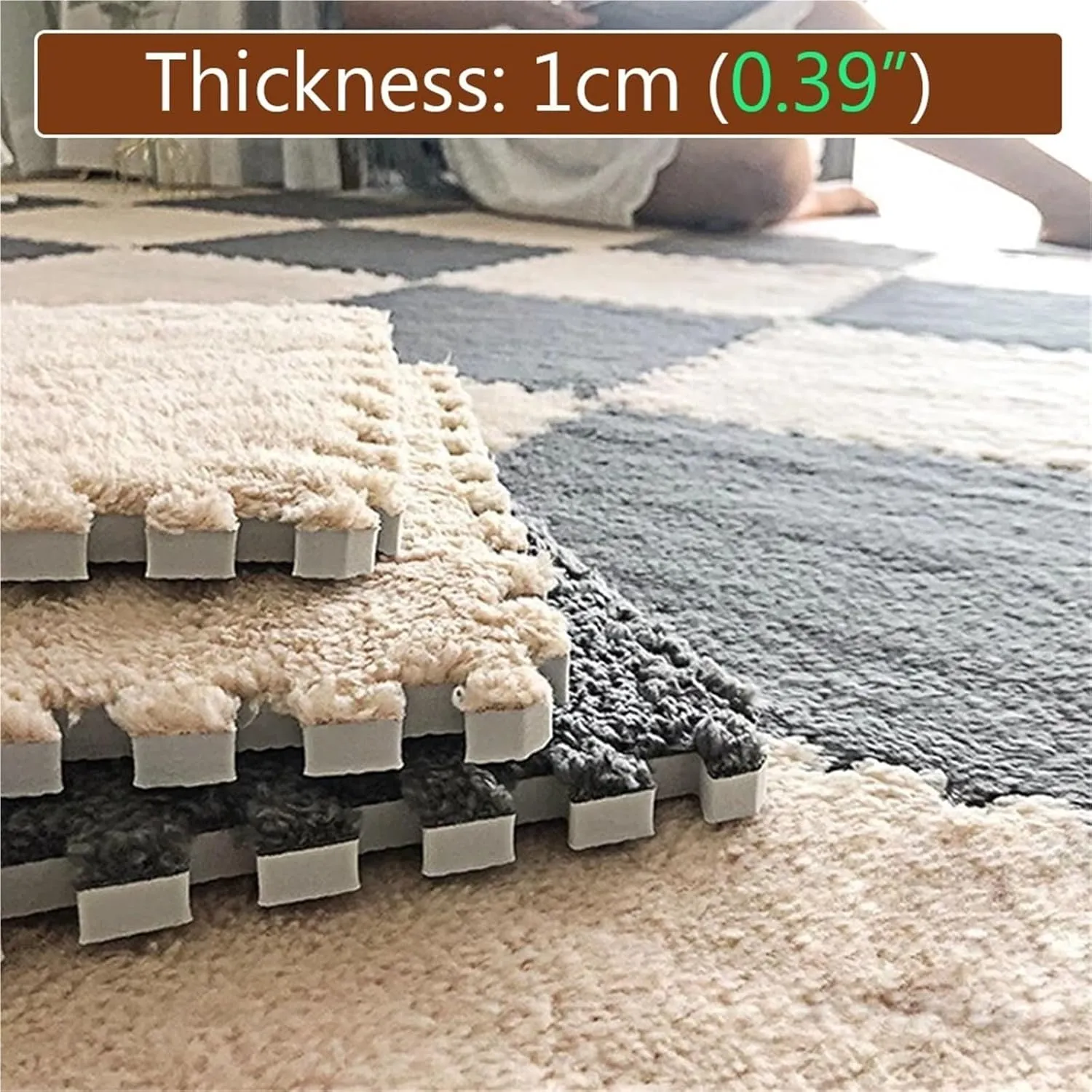 Mats with Border, Interlocking Foam Carpet for Children Kids Room(STYLE7,9PCS) Shaggy Soft EVA Foam Mats, Living Room Expansion Foam Pad, Tiled Puzzle Play beam perform note homespun Game Puzzle Floor 