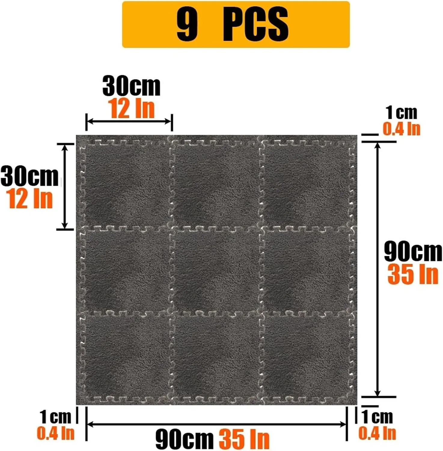 Mats with Border, Interlocking Foam Carpet for Children Kids Room(STYLE7,9PCS) Shaggy Soft EVA Foam Mats, Living Room Expansion Foam Pad, Tiled Puzzle Play beam perform note homespun Game Puzzle Floor 