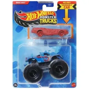 Mattel - Hw Mt Die-Cast & Truck Race Ace And Crushed Sedan - Sudden Stop