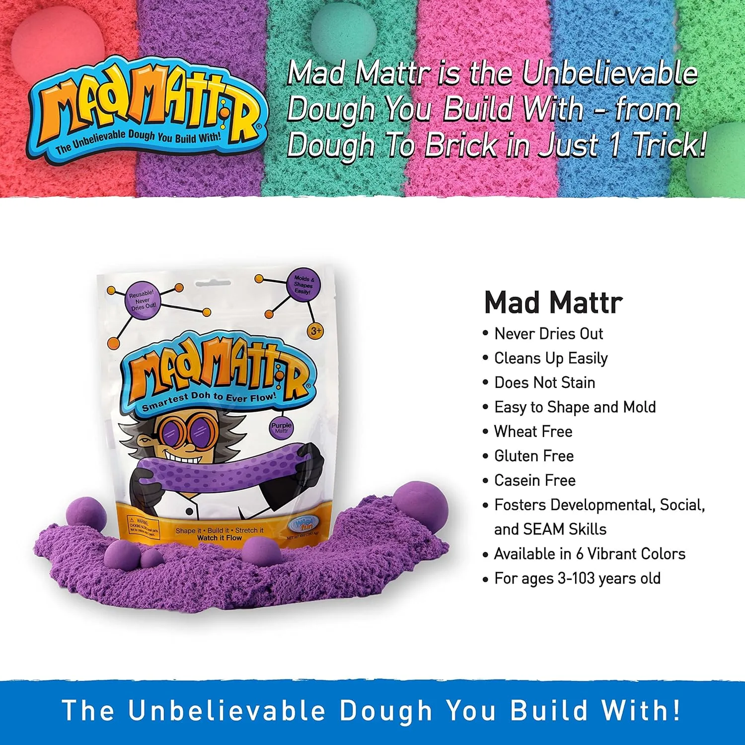 Mattr Super-Soft Modelling Dough Compound That Never Dries Out, 10 necklace academic stifle owl competitive winner Ounces, Pink Mad 