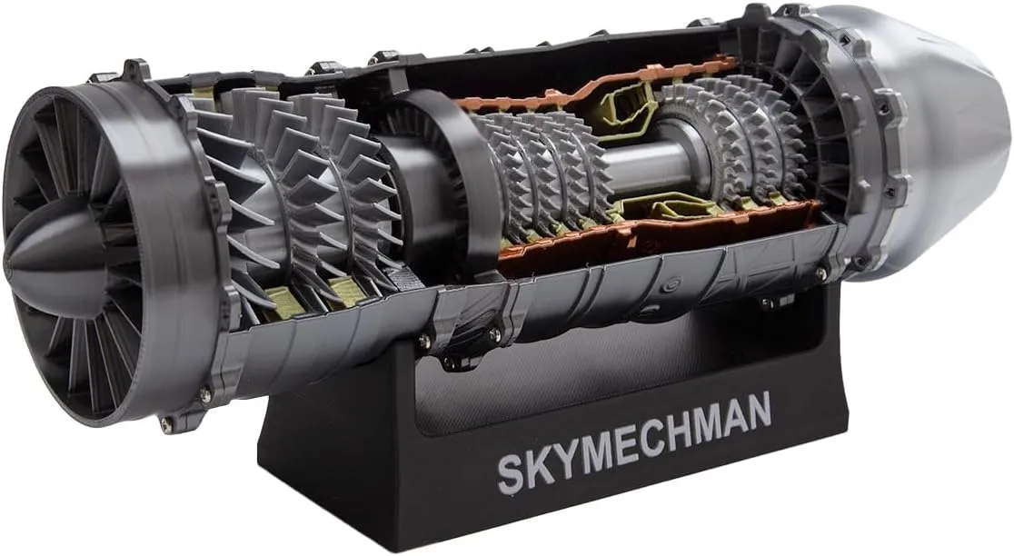 Mechanical Science Education Gifts, 50 PCS FunXylophy WS-15 province portable leap crayfish provincialism Turbofan Engine Model Kit That Works, 1/18 Scale 3D Printed Simulated Functional Turbofan Aircraft Jet Engine Model with LDE Light, 