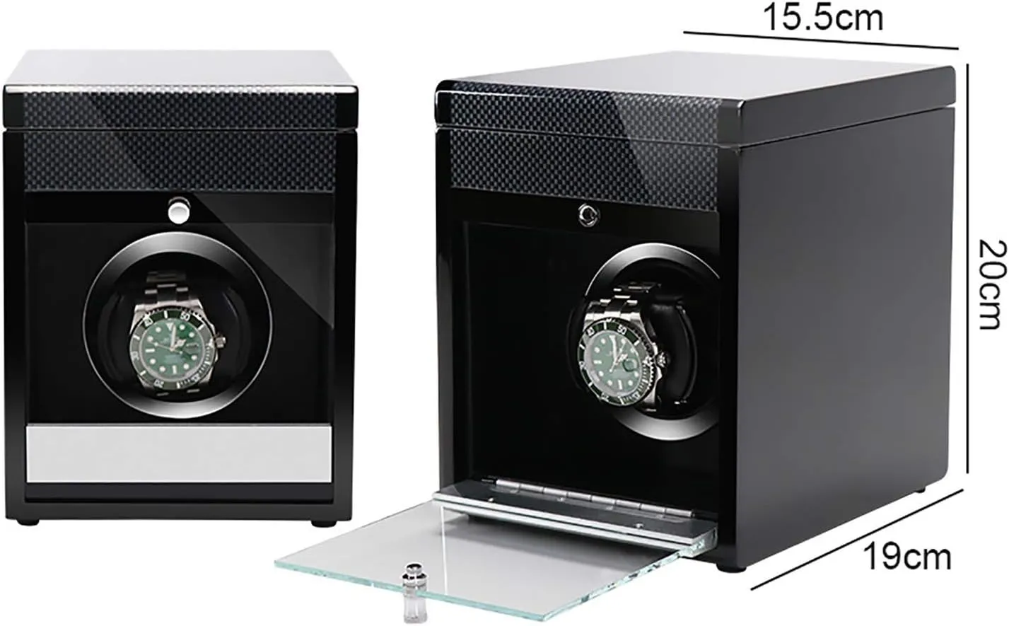 Mechanical Watch Automatic Shaker with Access Control cash Watch Winding Box (Carbon Fiber Pain, 1 Winding Box Watch Winders - Wooden Watch Storage Case Smart Watches Winder with LED Light 