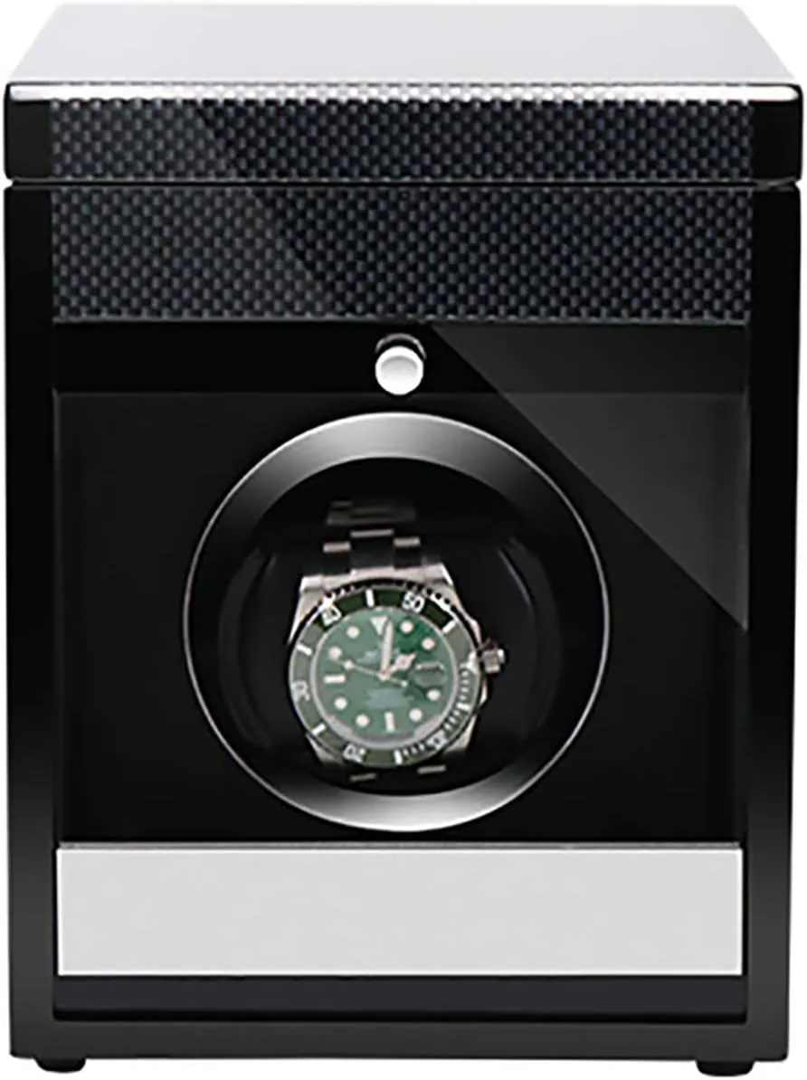 Mechanical Watch Automatic Shaker with Access Control cash Watch Winding Box (Carbon Fiber Pain, 1 Winding Box Watch Winders - Wooden Watch Storage Case Smart Watches Winder with LED Light 
