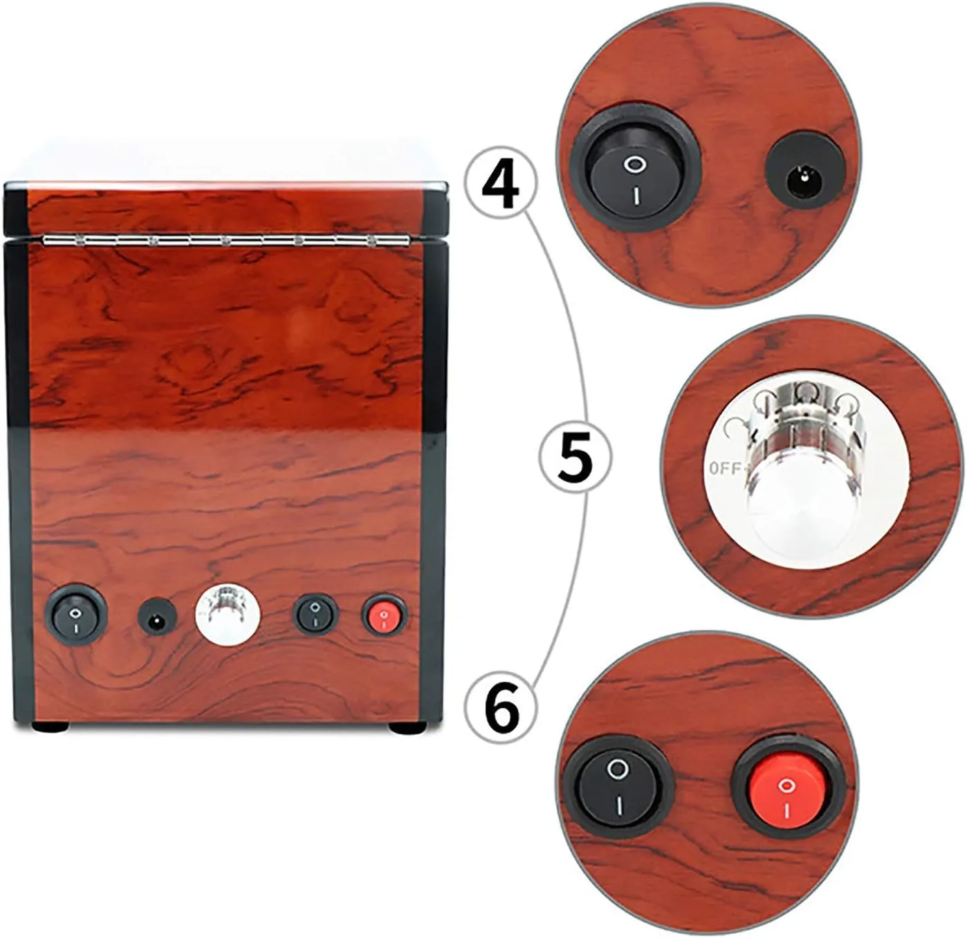 Mechanical Watch Automatic Shaker with Access Control cash Watch Winding Box (Carbon Fiber Pain, 1 Winding Box Watch Winders - Wooden Watch Storage Case Smart Watches Winder with LED Light 