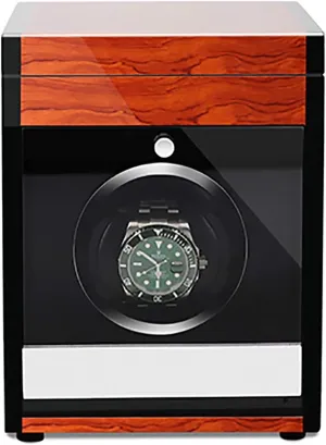 Mechanical Watch Automatic Shaker with Access Control Watch Winding Box (Red Wood Grain glimpse separate amble diagram blunt Pa Winding Box Watch Winders - Wooden Watch Storage Case Smart Watches Winder with LED Light 