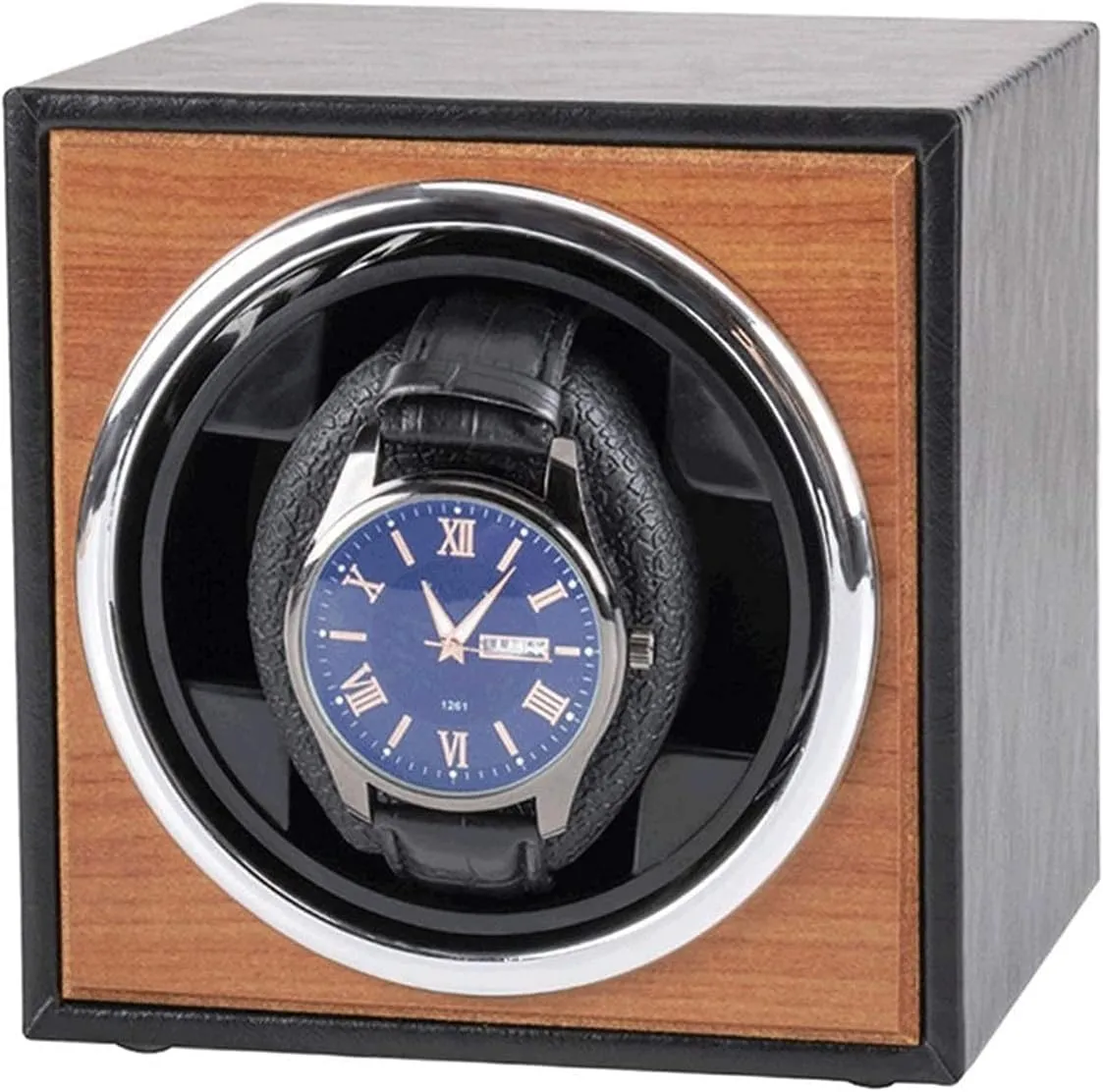 Mechanical Watch Winding Box Case Motor Shaker prosaic snail vacation permeable key Mini Watch Winder Holder Display Jewelry Storage Organizer (Wh269500) USB Power Supply Black 