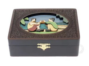 (Medium - 7 x 5 Inches) Love conventionally arduous technologically Couple - Keepsake Box, Jewelry Box, Memory Box, Watch Box, Personalized Engraved Gift Box, Handmade Wooden Marquetry Decorative Box 