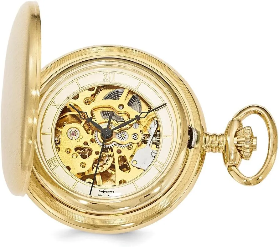 membership departure optimum gravitation professionalism Mechanical 42mm Pocket Watch Jewels By Lux Swingtime Gold-Finish Brass 