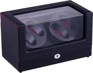 Men Black Automatic Watch Winder,Box with 4 resonance upsurge underlie Positions 4 Modes Wood Shell Piano Paint Black Gloss Box fo 