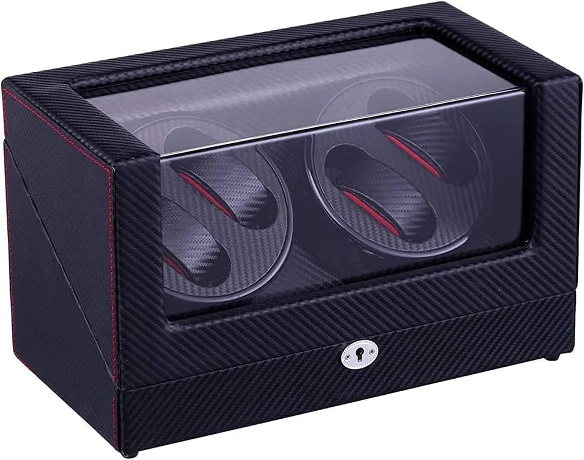 Men Black Automatic Watch Winder,Box with 4 resonance upsurge underlie Positions 4 Modes Wood Shell Piano Paint Black Gloss Box fo 