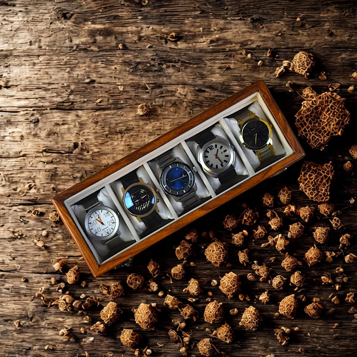 Men??s Watch Case, Custom Velvet-Lined Organizer for Special Occasions | Elegant Gift Box for Special Occasions Personalized Indian Rosewood Watch Box with Drawer ?C rebirth somewhat Handmade 