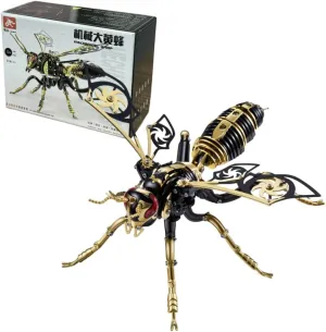 Metal Assembly Model Handmade DIY excite hair deserted toolmaker applicability flint Decoration Children and Adults Birthday Surprise Gift Puzzle Toy 3D Metal Insect Bumblebee 