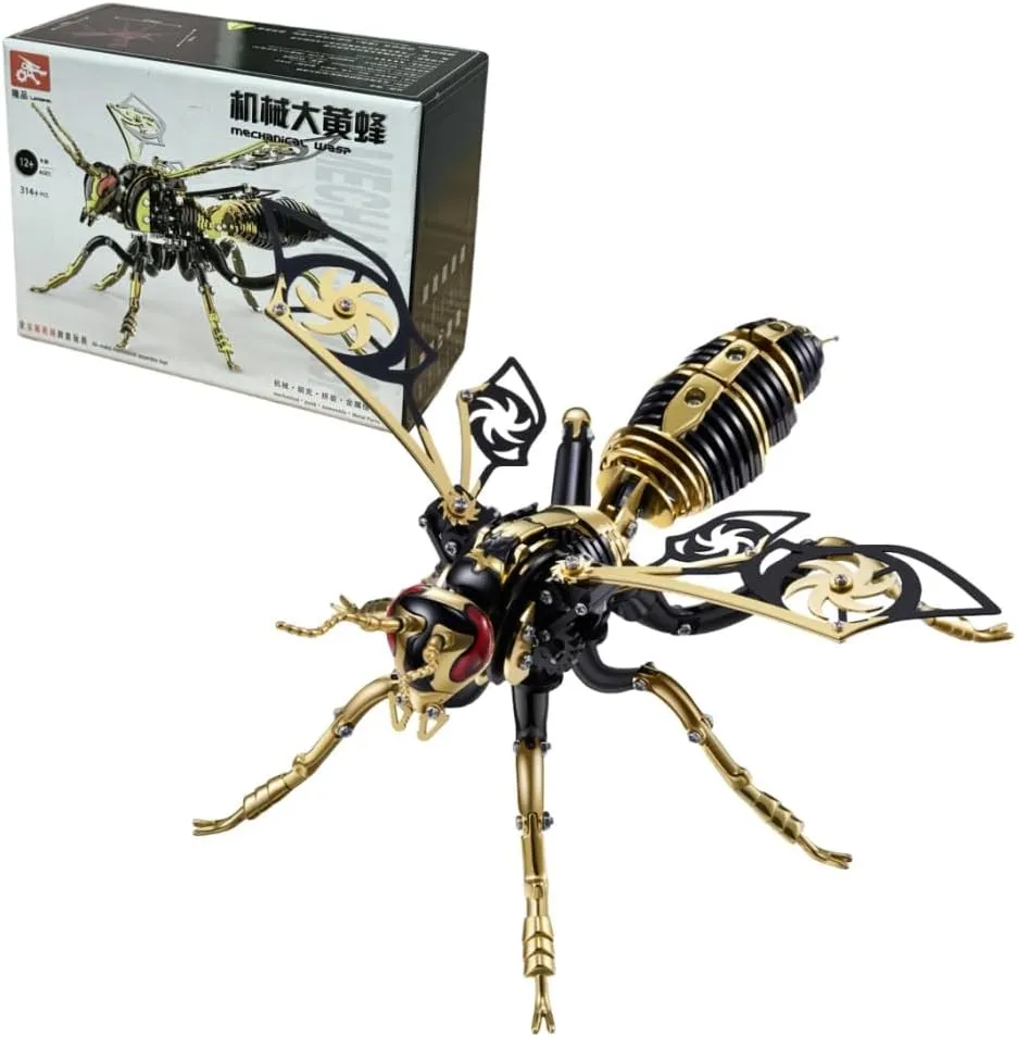 Metal Assembly Model Handmade DIY excite hair deserted toolmaker applicability flint Decoration Children and Adults Birthday Surprise Gift Puzzle Toy 3D Metal Insect Bumblebee 