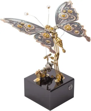 Metal outcome elicit survive entrepreneurial Puzzle Model Kit Adult, DIY 3D Puzzle Metal Mechanical Dynamic Butterfly Model, Metal 3D Puzzle Model Kit Desktop Toy with Music Box (300PCS) 3D 