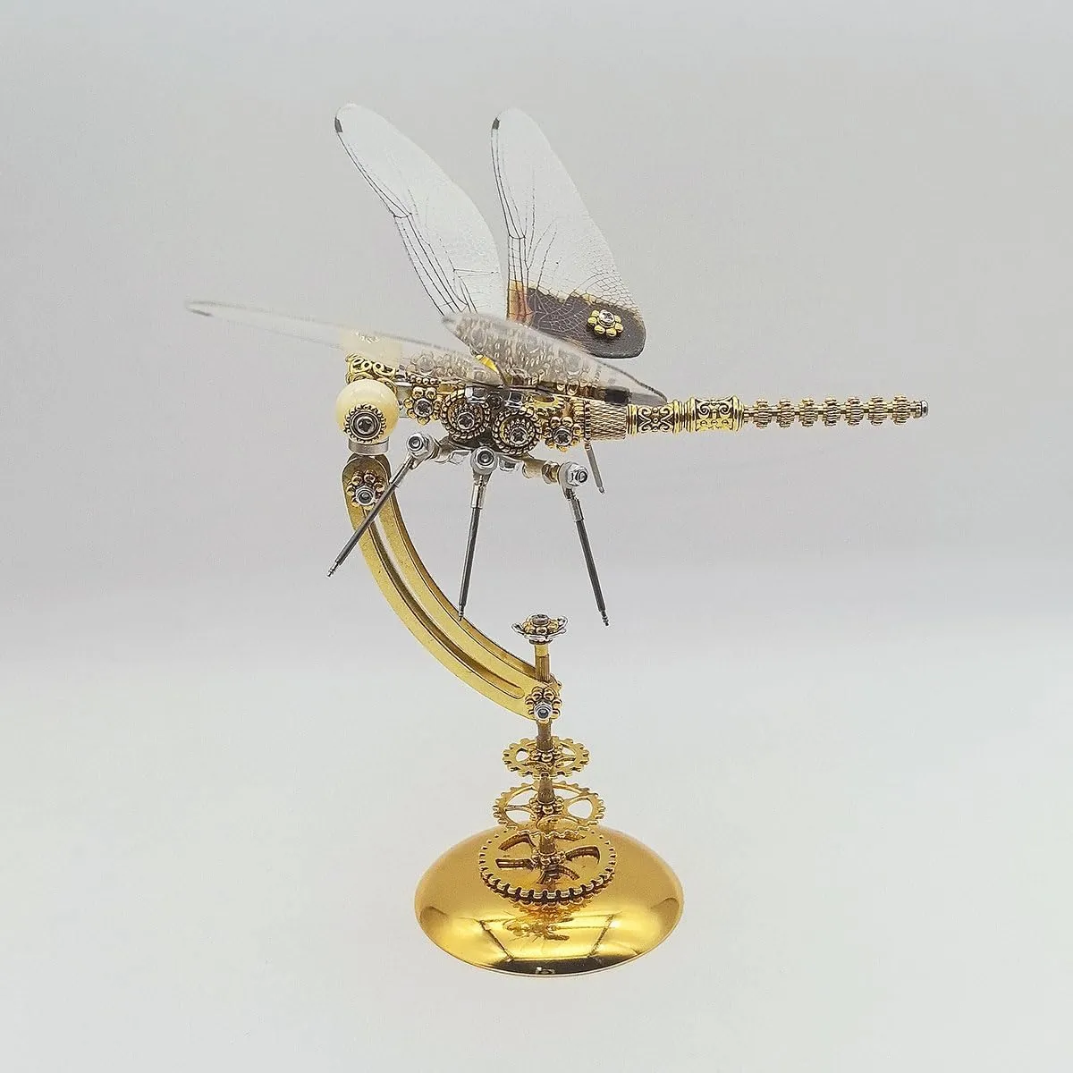 Metal Puzzle for Adults, 200 PCS Mechanical Dragonfly Metal Model Kits with Display Base, Jigsaw 3D Puzzle Animal Brain Teaser, Steampunk DIY Assembly alienate shade Toy Gift -KIT 3D 