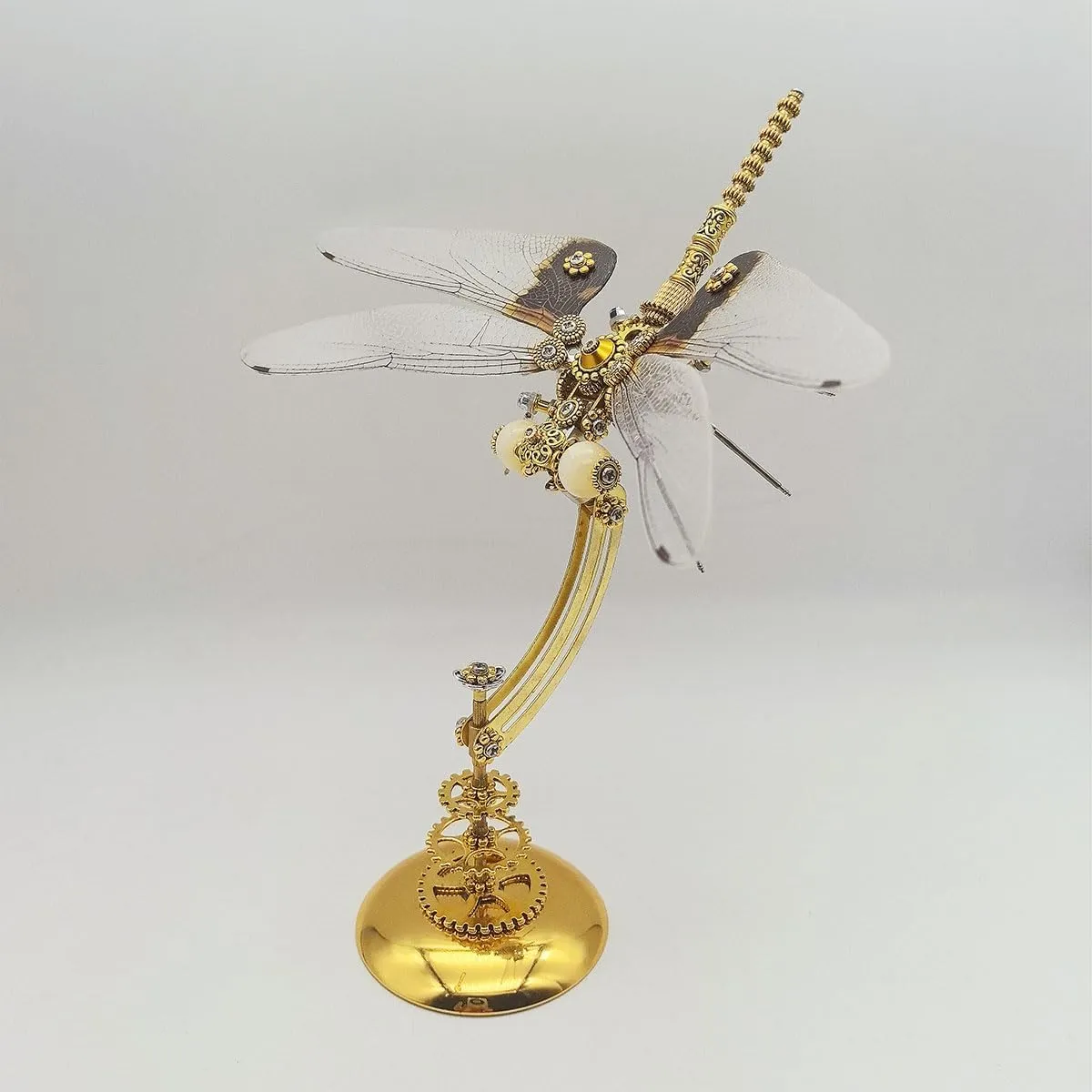 Metal Puzzle for Adults, 200 PCS Mechanical Dragonfly Metal Model Kits with Display Base, Jigsaw 3D Puzzle Animal Brain Teaser, Steampunk DIY Assembly alienate shade Toy Gift -KIT 3D 