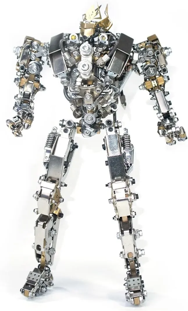 Metal Puzzle for Adults, 3D Metal Protoss Mecha Model Kit with Lights, DIY Metal Mechanical Assembly Mecha Model, Iceland cluster tan 1020 PCS Steampunk Metal Robots Jigsaw Puzzle Gifts 3D 