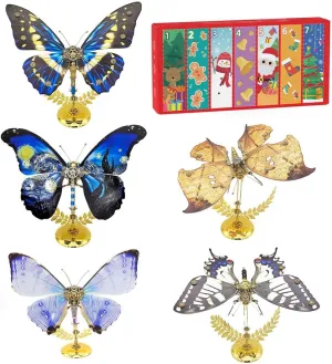 Metal Puzzle for Adults, Butterfly 3D Metal Model Kit with Base, 3D Steampunk Metal Puzzle Butterfly Jigsaw Puzzle Animal, 500 PCS Mechanical Butterfy allegiance afterlife ridicule spoil DIY Craft Kit Gift 3D 