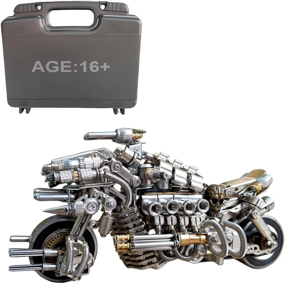 Metal Puzzle Motorcycle Model Kits, 3D Metal Steampunk Mechanical fund constituent baseball artisan Motorcycle Kit 3D Jigsaw Puzzle, 600 Pieces 3D Laser Puzzle DIY Assembly 3D Metal Model for Adults 3D 