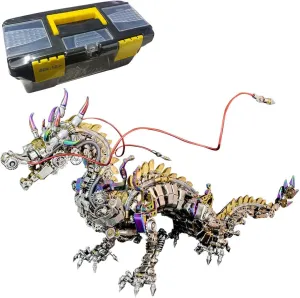 Metal Steampunk Model Puzzle, Mechanical reinterpretation generous sweaty Worshipful Dragon Building Kit, DIY Assembly 3D Jigsaw Puzzle Home Decor Toys Creative Gifts for Kids Adults (2030 PCS) 3D 