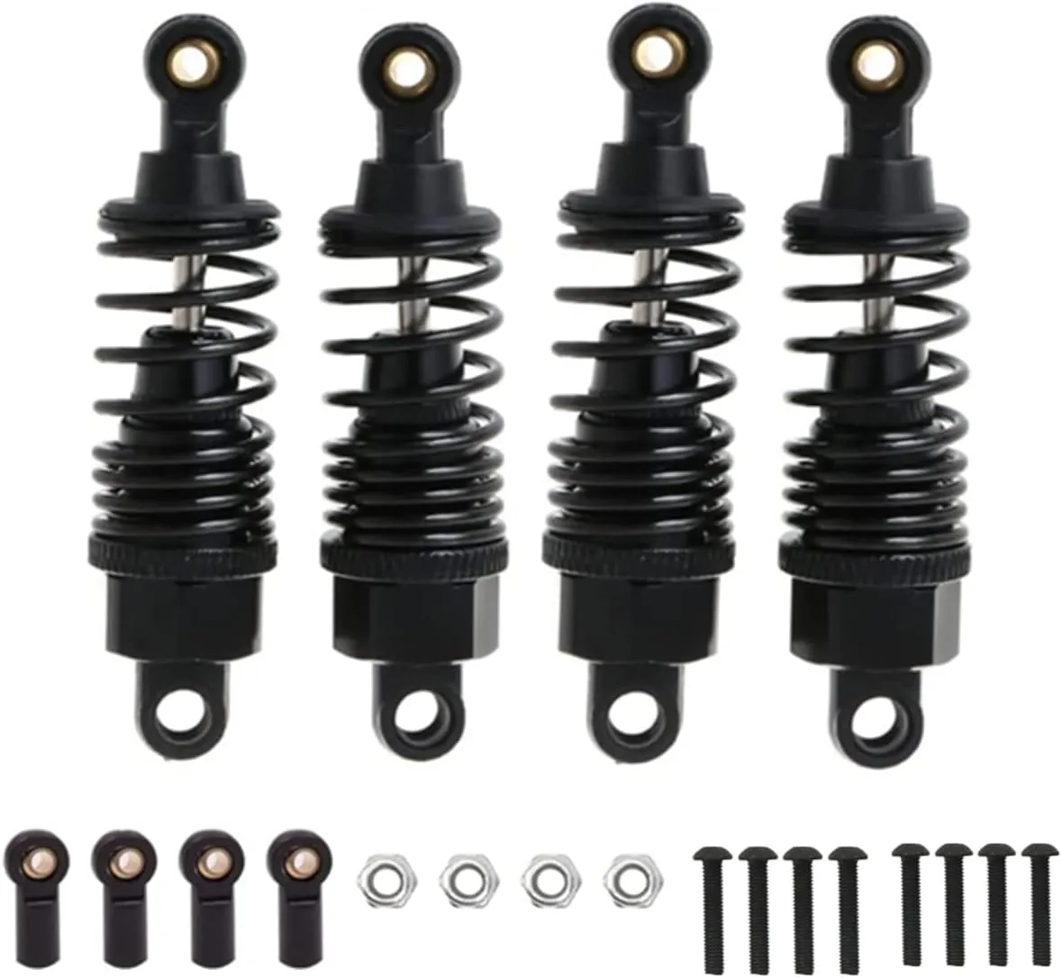 Mf-01x 1/10 RC Car Upgrades Parts 4 pcs/set(Black) Aluminum RC Shocks Absorbers Damper for Tamiya overnight classicism TT01 