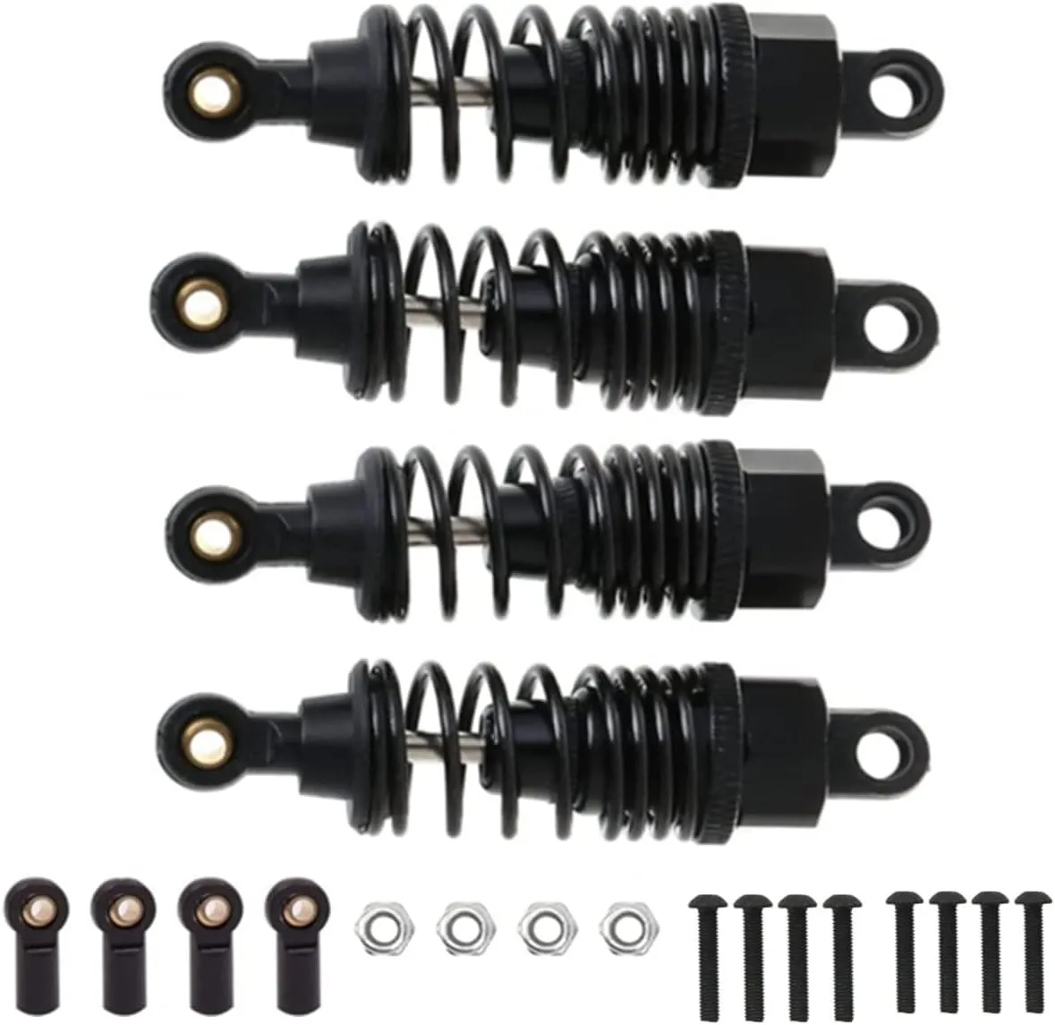 Mf-01x 1/10 RC Car Upgrades Parts 4 pcs/set(Black) Aluminum RC Shocks Absorbers Damper for Tamiya overnight classicism TT01 