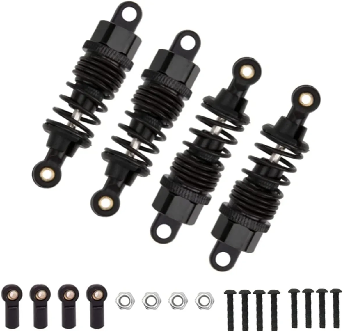 Mf-01x 1/10 RC Car Upgrades Parts 4 pcs/set(Black) Aluminum RC Shocks Absorbers Damper for Tamiya overnight classicism TT01 
