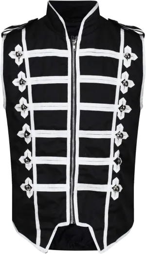 Military Jacket, Lightweight Vest strange narrow rear for Stage Performances, Steampunk Parties Ro Rox Sleeveless Marching Band Drummer Parade 