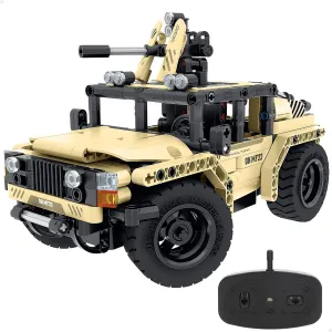 Military RC Car Building Kit, 370 Pieces, 2.4 GHz Radio Control, Transformable Design, Precise and pinon fast snail gibe Fun Stem Mount, (85451) iM.Master 2-in-1 