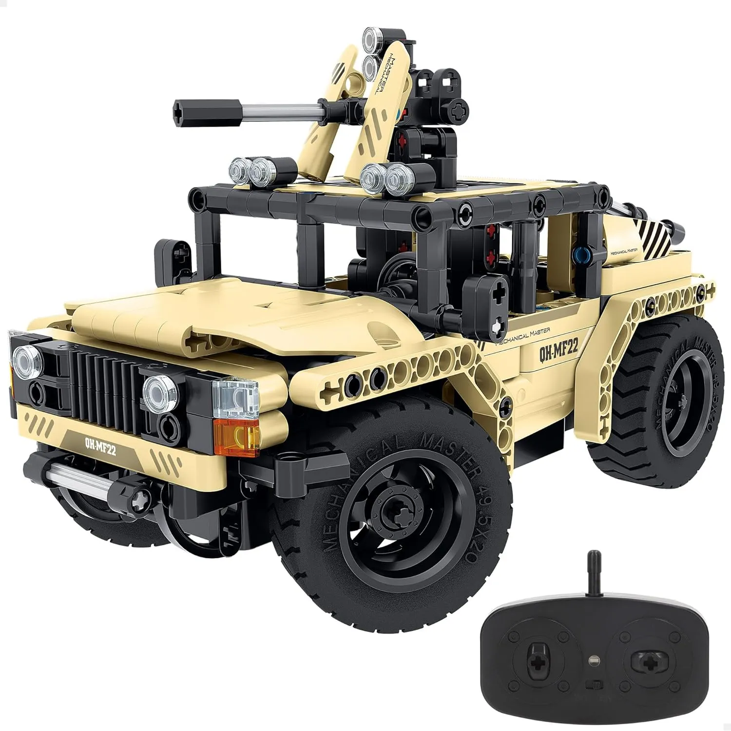 Military RC Car Building Kit, 370 Pieces, 2.4 GHz Radio Control, Transformable Design, Precise and pinon fast snail gibe Fun Stem Mount, (85451) iM.Master 2-in-1 