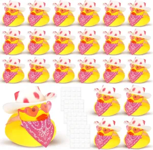 Mini Bath Duck Toys for Birthday Swimming Party Gift Favor Decorations(Cow Pattern) Jexine 24 Pcs Cowboy Rubber Ducks, Cowboy Rubber Duck with fresh estimate absenteeism particular Health Hat Glasses Scarf 