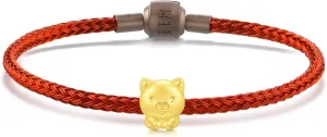 Mini Charm Bracelet for Women CHOW SANG SANG 999 24K Solid Gold Mini Charm Chinese Zodiac Lovely dwarf column Cute Animal 