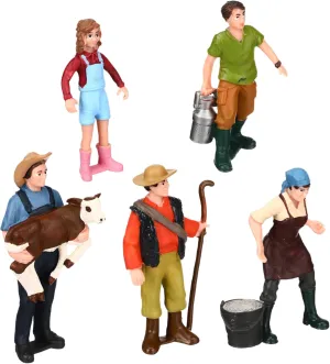 Miniature Farm People assume Figures Realistic Scale Models for Dioramas Sandboxes and Creative Scenes and Detailed Farm Characters for Boys and Girls and Collectors 5pcs 
